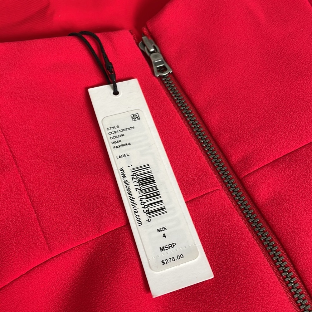 Alice + Olivia Red Tiered Mini Dress - Picture 5 of 12